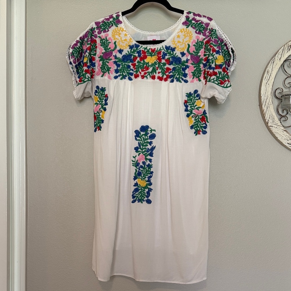 Floral Embroidered White Dress